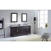 Victoria 72" Double Bathroom Vanity in Espresso with Marble Top and Square Sink with Polished Chrome Faucet and Mirrors - B07D3Z6SSF